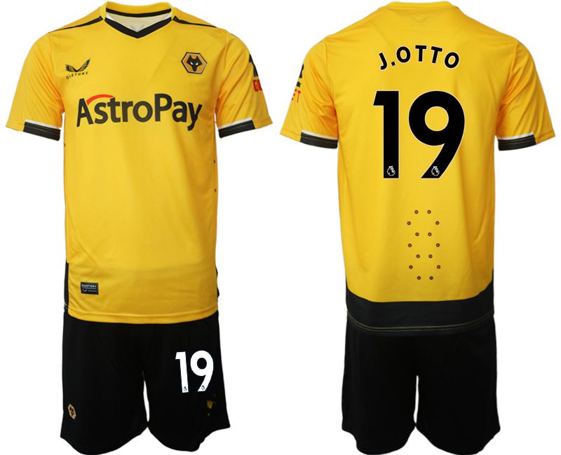 Men 2022-2023 Club Wolverhampton Wanderers home yellow #19 Soccer Jersey->other club jersey->Soccer Club Jersey